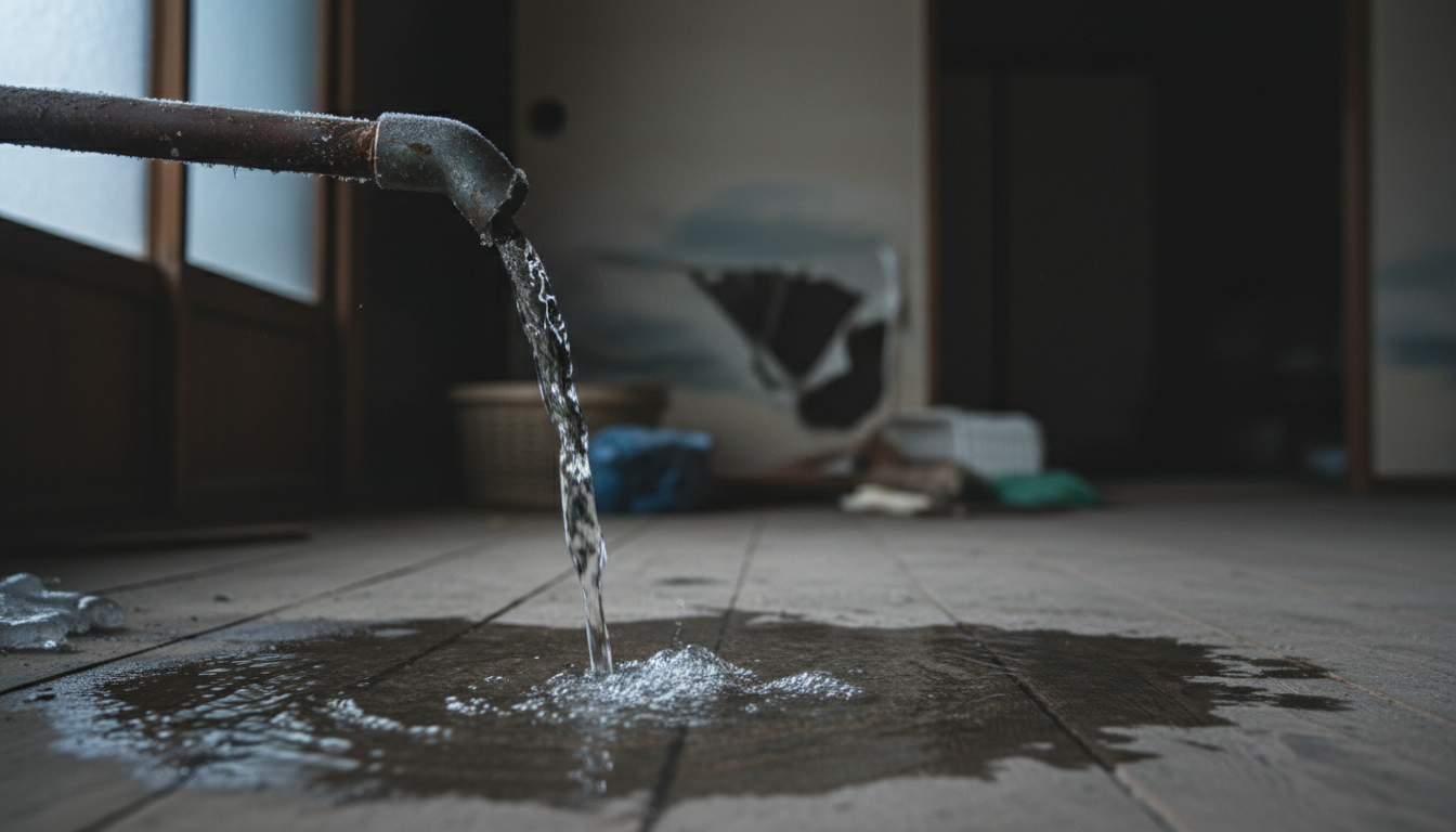 空き家 水道管破裂 - 1