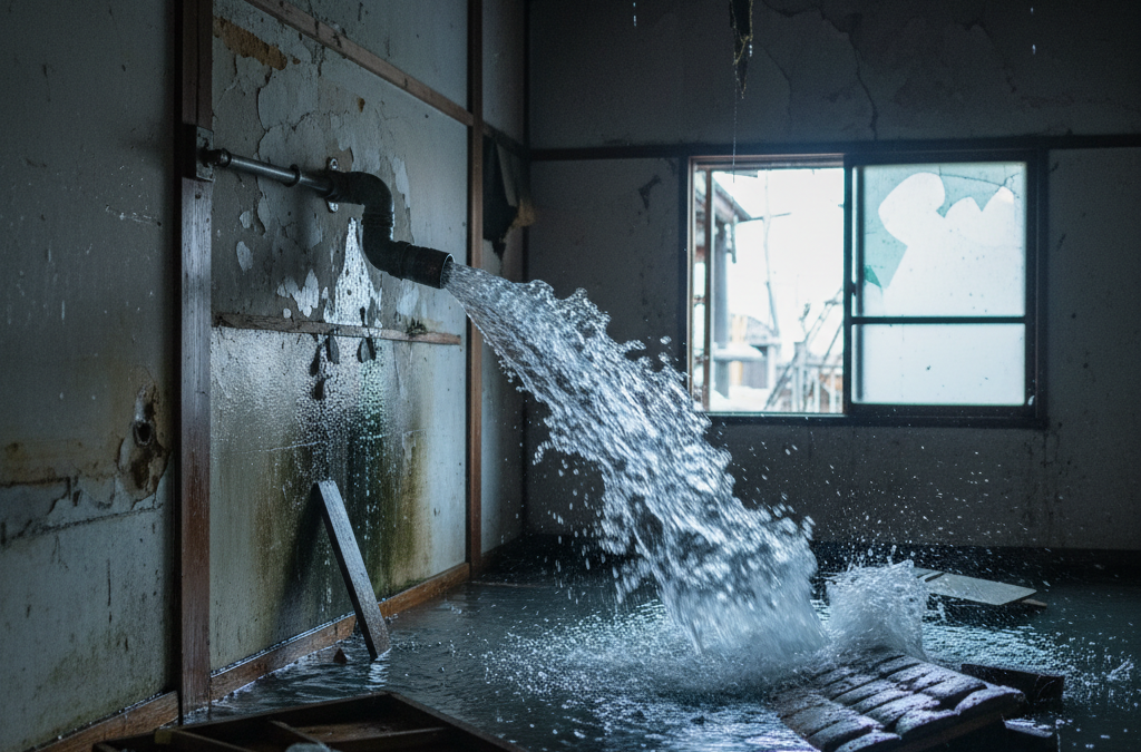 空き家 水道管破裂 アイキャッチ