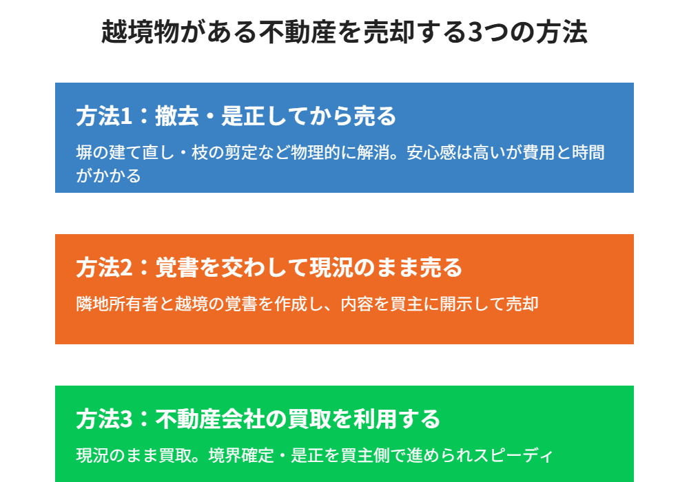 越境物がある不動産を売却する3つの方法|守谷市 ハウスドゥ守谷