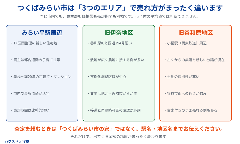 つくばみらい市の3つのエリア別の不動産の売れ方|ハウスドゥ 守谷