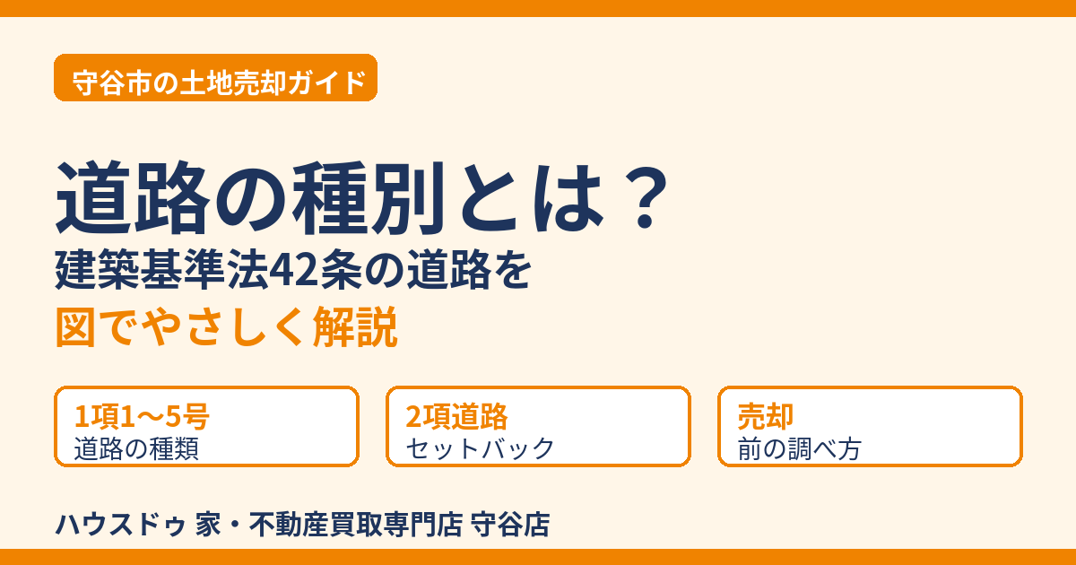 道路の種別とは？建築基準法42条の道路をやさしく解説｜守谷市の土地売却｜ハウスドゥ 守谷店