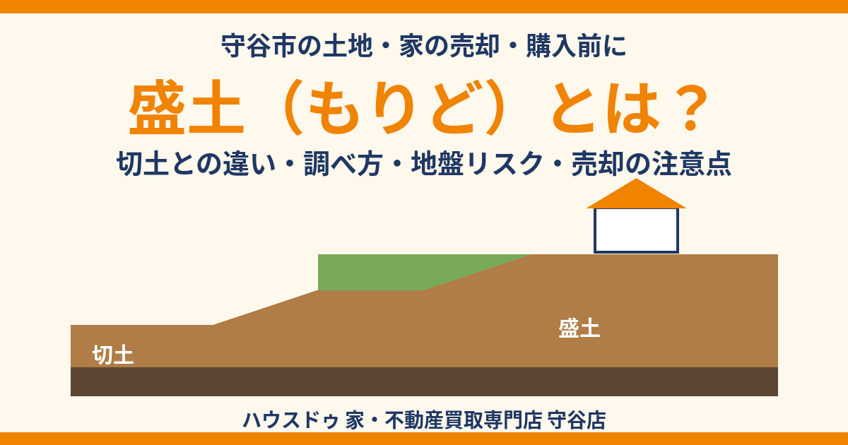 盛土(もりど)とは?切土との違い・調べ方・地盤リスク|守谷市の土地売却|ハウスドゥ 守谷店