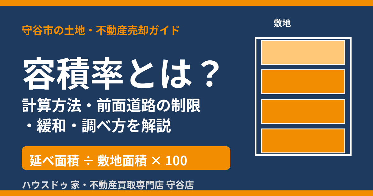 容積率とは？計算方法と前面道路の制限を解説｜守谷市の土地売却｜ハウスドゥ 守谷店